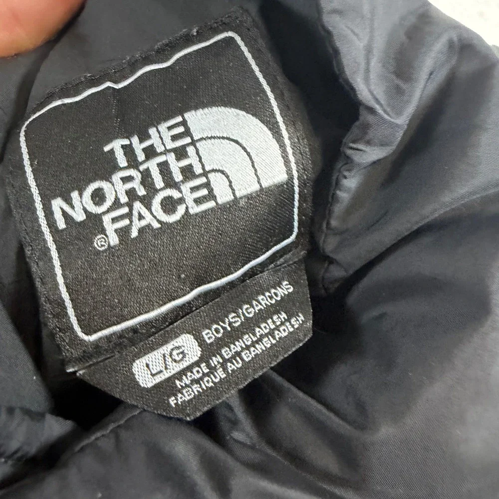 The North Face Boys Large Black 600 Fill Down Puffer Jacket Full Zip Winter Coat